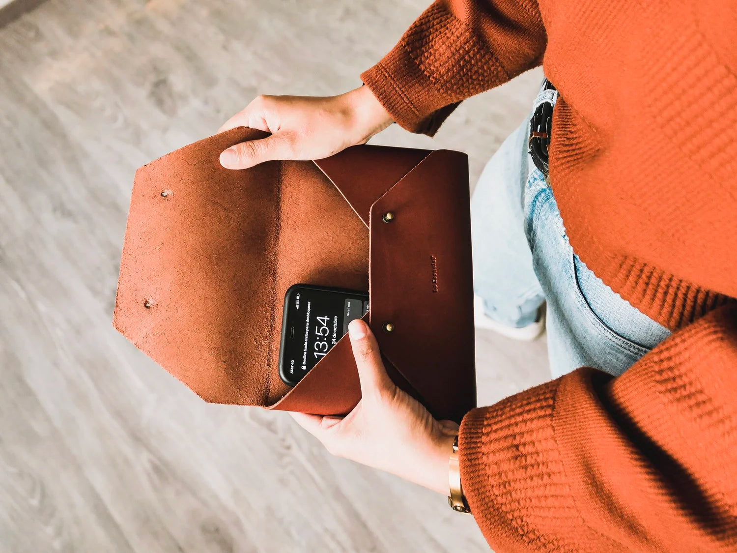 Seamless Leather Clutch