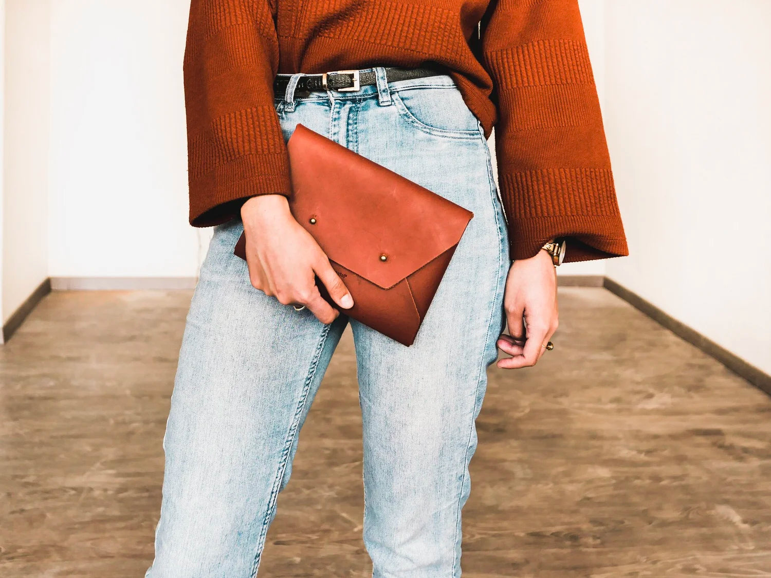 Seamless Leather Clutch